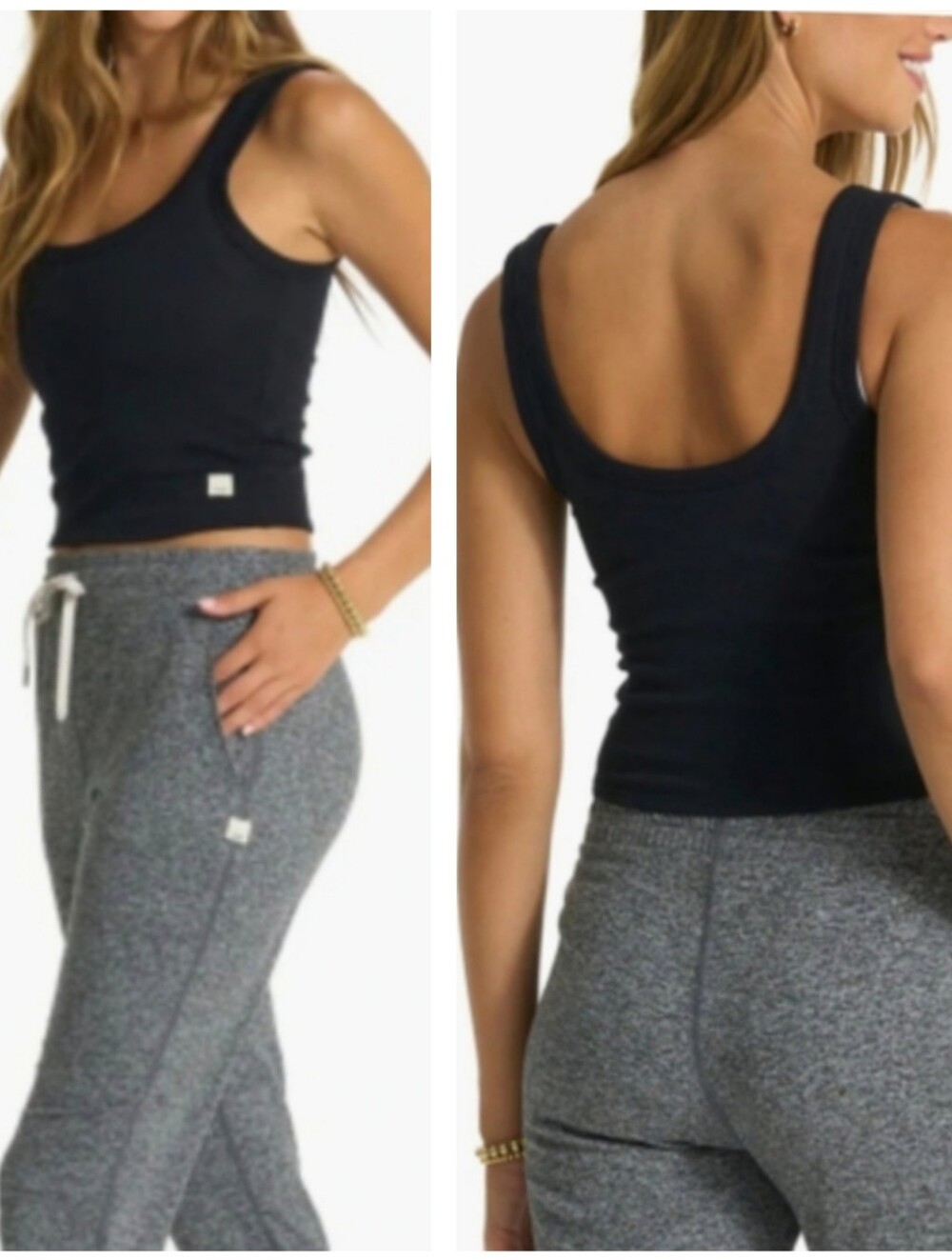 Vuori Sunrise Crop Tank Top Ribbed Black NWT Slim Stretch Casual PRICE FIRM
